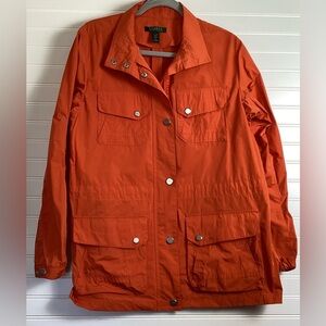 Lauren Ralph Lauren Lightweight Women's Size XL Jacket Pocket orange